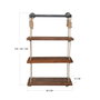 Hanah Home Estantería de Pared Gar005 en Nogal y Negro